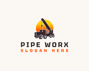 Construction Crane Truck logo design