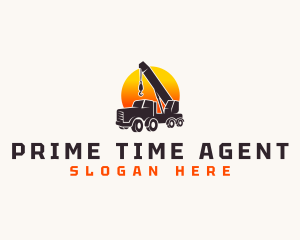 Construction Crane Truck logo design