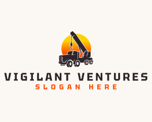 Construction Crane Truck logo design