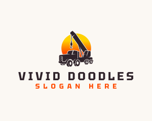 Construction Crane Truck logo design