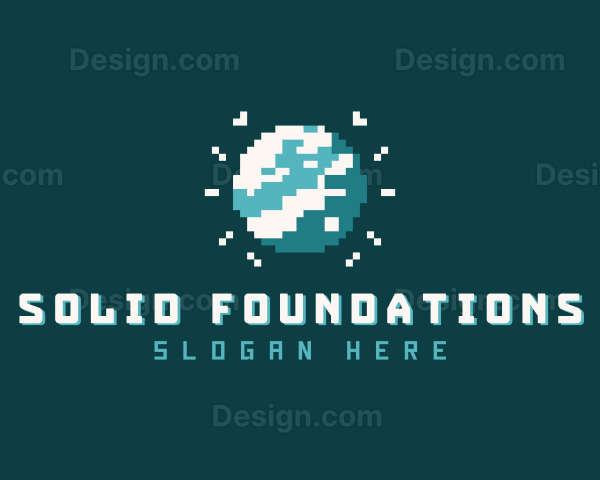 Pixelated Planet Gaming Logo