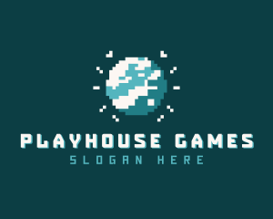 Pixelated Planet Gaming logo design