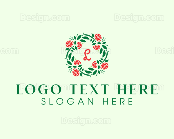 Rose Ornament Wreath Logo