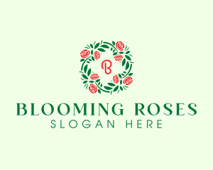 Rose Ornament Wreath logo design