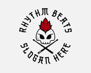 Drummer Punk Skull logo