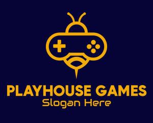 Yellow Bee Video Game logo design