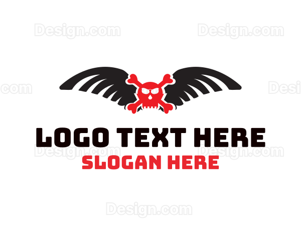 Winged Red Skull Logo