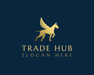 Finance Dog Wings Trading logo design