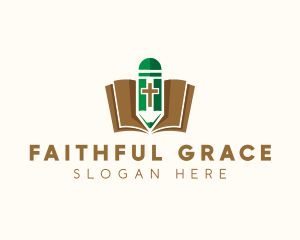 Bible Church Pencil  logo design