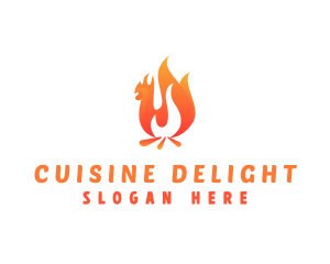 Fire Grill Chicken logo design