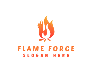 Fire Grill Chicken logo design