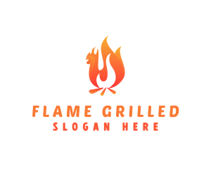 Fire Grill Chicken logo design