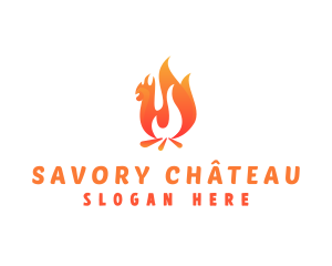 Fire Grill Chicken logo design