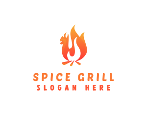 Fire Grill Chicken logo design