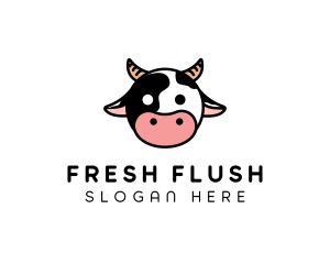 Cute Cow Head logo design