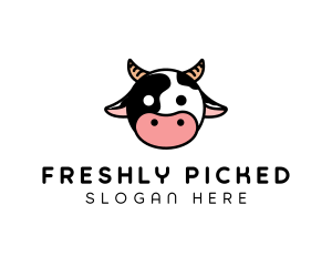 Cute Cow Head logo design