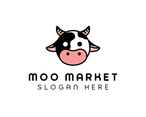 Cute Cow Head logo