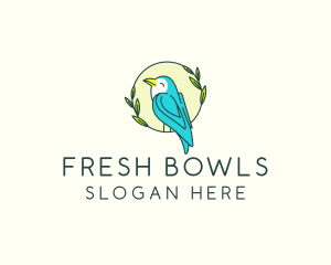 Happy Bird Wreath logo design