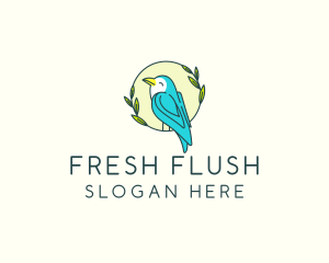 Happy Bird Wreath logo design