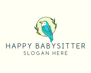 Happy Bird Wreath logo design