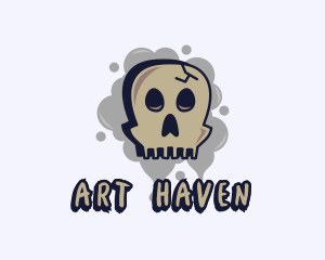 Skull Graffiti Art logo design