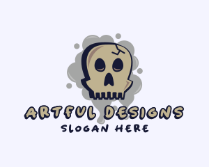 Skull Graffiti Art logo design