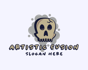 Skull Graffiti Art logo design