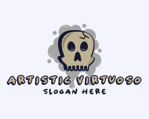 Skull Graffiti Art logo design