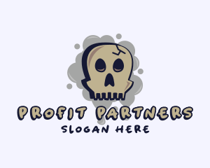 Skull Graffiti Art logo design