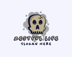 Skull Graffiti Art logo design