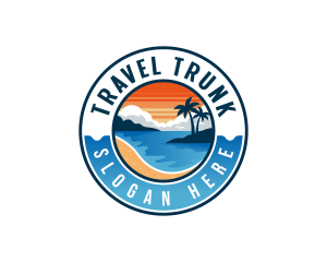 Travel Vacation Beach logo design