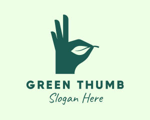 Green Leaf Hand logo design