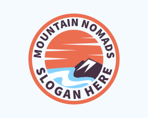 Mountain Beach Sunset logo design