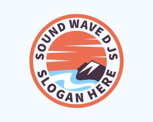 Mountain Beach Sunset logo design