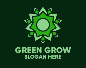 Organic Green Flower logo design