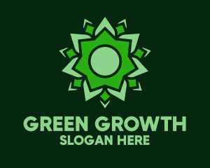 Organic Green Flower logo design