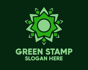 Organic Green Flower logo design