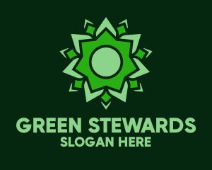 Organic Green Flower logo design