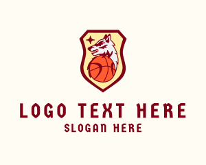 Wolf Shield Basketball Logo