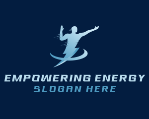 Human Lightning Athlete logo design