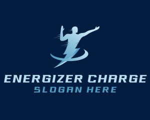 Human Lightning Athlete logo design