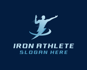 Human Lightning Athlete logo design