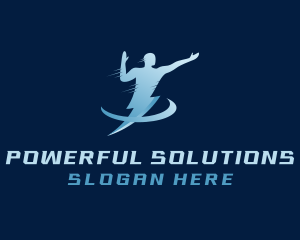 Human Lightning Athlete logo design