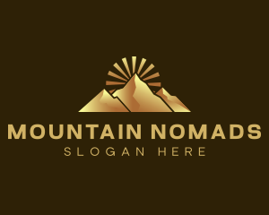 Outdoor Mountain Sun logo design