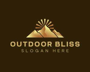 Outdoor Mountain Sun logo design