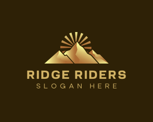 Outdoor Mountain Sun logo design