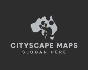 Australian Koala Map logo design