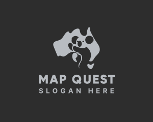 Australian Koala Map logo design