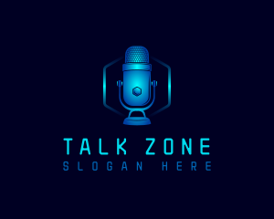 Digital Podcast Microphone logo design