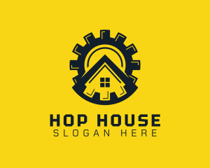 House Cogwheel Gear logo design